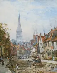 St Ann Street by Louise Rayner, Watercolour heightened with bodycolour, sold Mar 2024