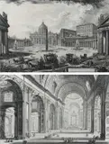 Veduta della gran Piazza e Basilica di S by Giovanni Battista Piranesi, etching, sold Mar 2024