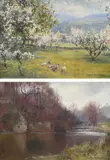 In the Parson's Orchard by Arthur Henry Knighton-Hammond, oil on canvas, sold Dec 2023
