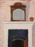 Fireplace Oil by Lionel Bulmer, Oil on board, sold Dec 2023