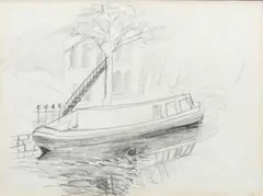 Canal at Bath Signed with initials MN by Mary Newcomb, Pencil, offered Dec 2023