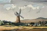 A Downland Mill Signed and inscribed A DOWNLAND MILL Eric Slater by Eric Slater, Woodcut, sold Dec 2023