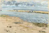 The beach Signed Paul Maze by Paul Maze, Gouache, offered Dec 2023