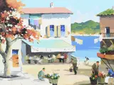A Corner of Juan-les-Pins by Cecil Rochfort D'Oyly-John, Oil on canvas, sold Dec 2023