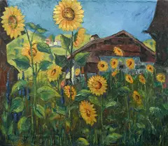 Sunflowers Signed H by Herbert Gurschner, Oil on canvas, sold Dec 2023