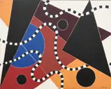 Zarrona Signed RICE by Brian Rice, Acrylic and mixed media on canvas, offered Dec 2023