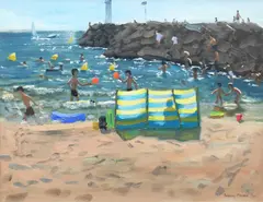 Yellow and Green Windbreak by Andrew Macara, Oil on canvas, sold Dec 2023
