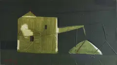 Conveyor Signed with initial and dated M by Merlin James, Acrylic and mixed media on canvas, offered Dec 2023