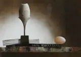 The Brown Egg Signed L GOODAY by Leslie Gooday, Acrylic and collage on board, sold Dec 2023