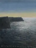 Sunset over the Cliffs of Moher Signed by Robin Armstrong, Pastel, sold Dec 2023