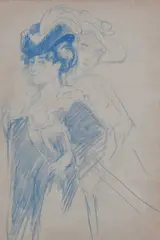 Studies of Stella by Charles Conder, watercolor, sold Dec 2023