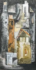Golden House Signed and dated HULL 48 by James Hull, Gouache, sold Dec 2023