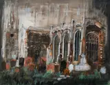 St Mary's by John Piper Ch, Ink, watercolour, gouache, pastel and bodycolour, sold Dec 2023