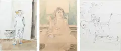 Study for Florians by John Stanton Ward, pencil and watercolour, sold Dec 2023