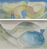 Botallack Blue by Sheila Tolley, watercolour and bodycolour, offered Dec 2023