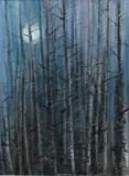 Birch Stand by Robin Armstrong, Pastel and watercolour, sold Dec 2023
