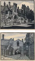 The Gateways of Salisbury Cathedral Close by Eric Hesketh Hubbard, pencil, sold Dec 2023