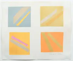 Untitled by Sandra Blow, Lithograph with screenprint, sold Dec 2023