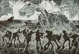 Before My Helpless Sight by Neil Bousfield, Wood engraving, from the 'Wilfred Owen Series', sold Dec 2023