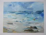 Tide Sea Water Signed by Miranda Creswell, Oil on canvas, sold Oct 2023