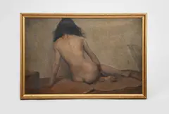 Study of a Naked Woman by Charles E Thomas Arbsa, pencil, sold Oct 2023