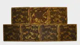 Snipe and Berried Foliage seven painted ceiling panels by Herbert Percy Horne, photograph, sold Oct 2023