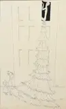 The Dress black ink on paper by Dorte Clara Dodo Burgner, ink on paper, sold Oct 2023