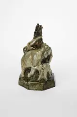 Indian Elephants, 1926 a rare stoneware figure group, glazed in colours signed Stella R Crofts, 1926 and titled Indian Elephants 30cm by Stella Crofts, sculpture, sold Oct 2023