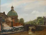 View of the Singel by Bernhard Sickert, Oil on board, sold Jun 2023