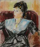 Portrait of a woman seated in an armchairSigned Paul Maze by Paul Maze, Pastel, offered Jun 2023