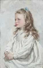 Portrait of Miss Coole by Anna Richards Brewster, Oil on canvasboard, sold Jun 2023
