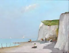 Falaises de DieppeSigned Dyf by Marcel Dyf, 1985, Oil on board, sold Jun 2023