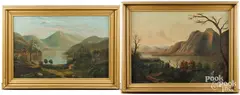Hudson River scenes by Ellen McCue Granville, oil on canvas, sold Apr 2025