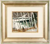 winter landscape by Thomas Keith Roberts, oil on board, sold Feb 2025