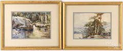 landscapes by Thomas Sydney Moran, watercolor, sold Feb 2025