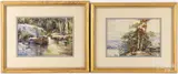 landscapes by Thomas Sydney Moran, watercolor, sold Feb 2025