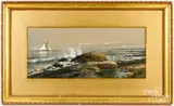 coastal scene by Edmund Darch Lewis, watercolor and gouache, sold Feb 2025