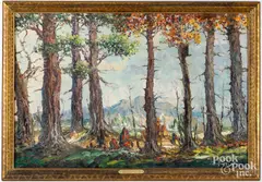 landscape by Leonid Gechtoff, oil on canvas, sold Feb 2025
