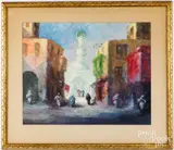 Cairo street scene by Leonid Gechtoff, pastel, sold Feb 2025