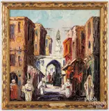 Cairo street scene by Leonid Gechtoff, oil on canvas, sold Feb 2025