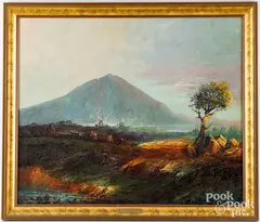landscape by Leonid Gechtoff, oil on board, sold Feb 2025