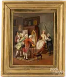 interior with figures by August Knoop, oil on canvas, sold Feb 2025