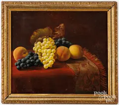 still life with fruit by Austin Wooster, oil on canvas, sold Feb 2025