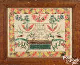 fraktur by Baltzer Heydrick, 1845, ink and watercolor, sold Jan 2025