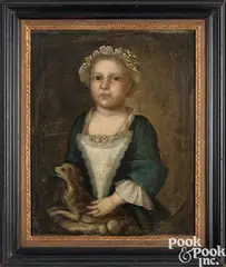 portrait by Joseph Badger, ca. 1750, oil on canvas, sold Jan 2025