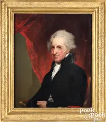 portrait by Gilbert Stuart, ca. 1808, oil on canvas laid down on panel, sold Jan 2025