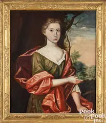 Portrait of Elizabeth (Bill) Henshaw by Pollard Limner, oil on canvas, sold Jan 2025