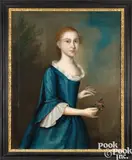 portrait of Elizabeth Greenough by Joseph Badger, oil on canvas, sold Jan 2025