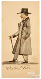 portrait of Valentine Wilt by Lewis Miller, watercolor, sold Jan 2025