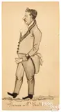portrait of Thomas McGrath by Lewis Miller, watercolor, sold Jan 2025